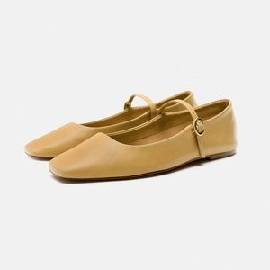 ZARA LEATHER BALLET FLATS